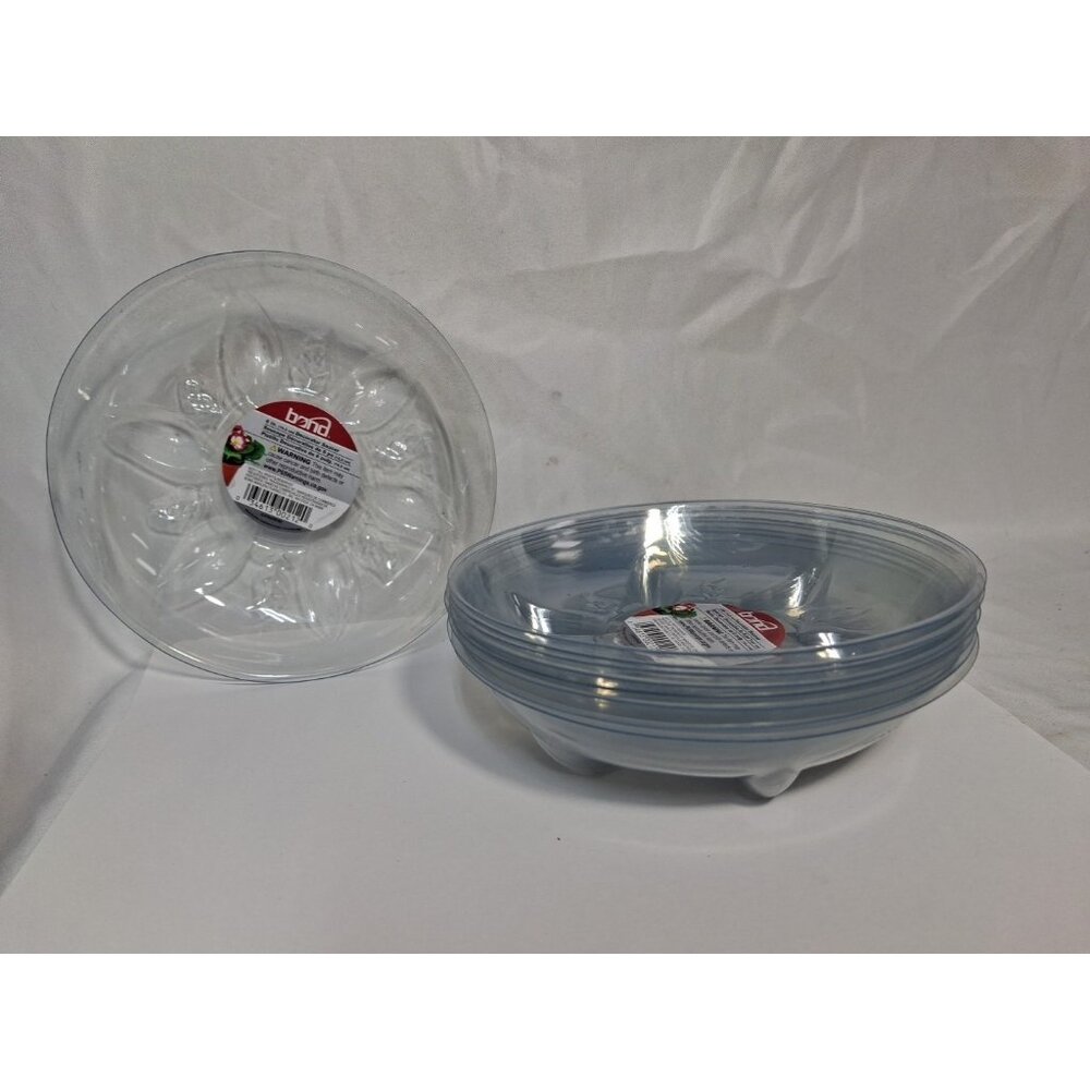 9 Pk Bond Clear Plant Saucer Drip Trays Flower Pot Saucer for Indoor Outdoor, 6"